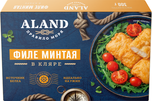 Минтай замороженный ALAND филе в кляре, 300г, крупный план