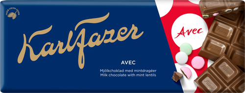 Шоколад FAZER Karl Avec с шоколадным драже, со вкусом перечной мяты, 180г, фотография