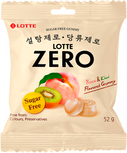 Мармелад LOTTE Zero Gummy, без сахара, на желатине, 52г, фотография
