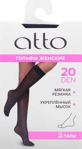 Гольфы женские ATTO р. 23–25 20 den nero, Арт. Nerol20-2, 2пары, картинка
