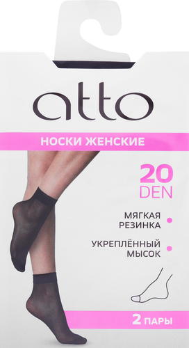 Носки женские AТТО р. 23–25 20 den nero, Арт. Nerol20-2, 2пары, крупный план
