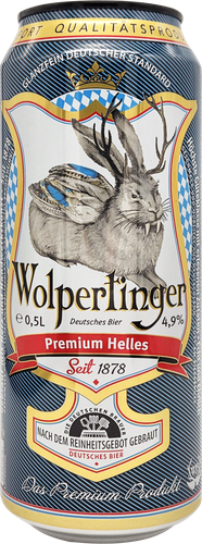 Напиток пивной светлый WOLPERTINGER Premium Helles фильтрованный пастеризованный 4,9%, 0.5л, детальное фото