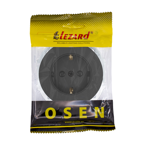 Розетка LEZARD с защитой от детей ПБТ чёр.бархат, вид