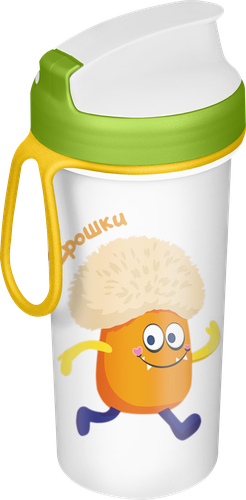 Стакан для воды ПЛАСТИШКА с декором, 400мл, картинка