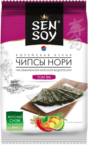 Чипсы нори SEN SOY Том Ям, 4,5г, вид