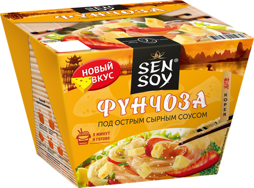 Лапша SEN SOY Фунчоза под острым сырным соусом, 125г, вид