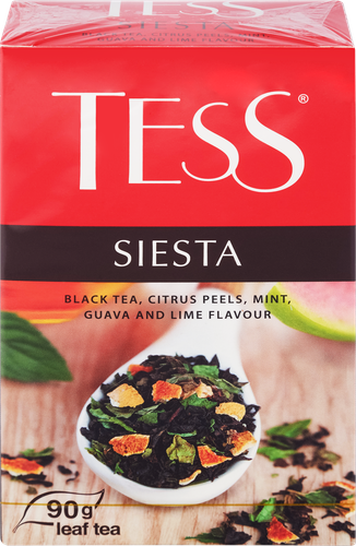Чай черный TESS Сиеста с ароматом гуавы и лайма, листовой, 90г, картинка