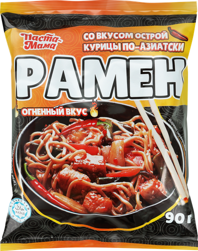 Лапша ПАСТА-МАМА Рамен со вкусом острой курицы По-азиатски, 90г, картинка