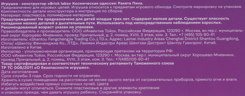 Конструктор BRICK LABS Смешарики: Космическая одиссея, крупный план