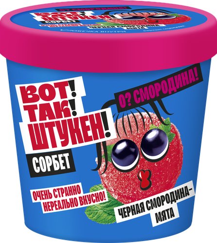 Сорбет ВОТ ТАК ШТУКЕН Черная смородина-мята, бумажный стаканчик, 75г, фото