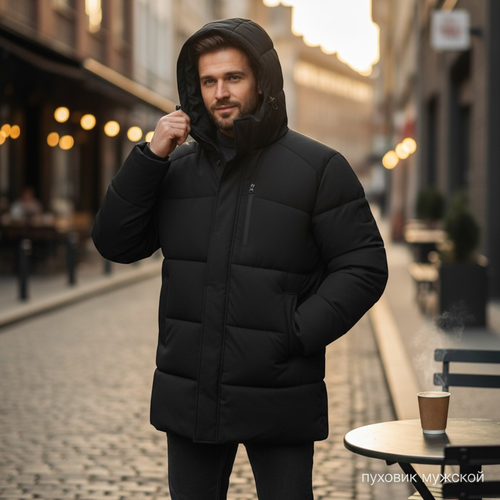 Пуховик мужской INWIN черный, Арт. AW26117-01, фотография