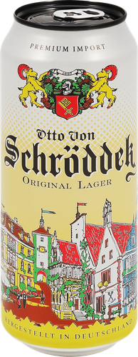 Напиток пивной светлый OTTO VON SCHRODDER Original Lager фильтрованный пастеризованный 4,9%, 0.5л, фото