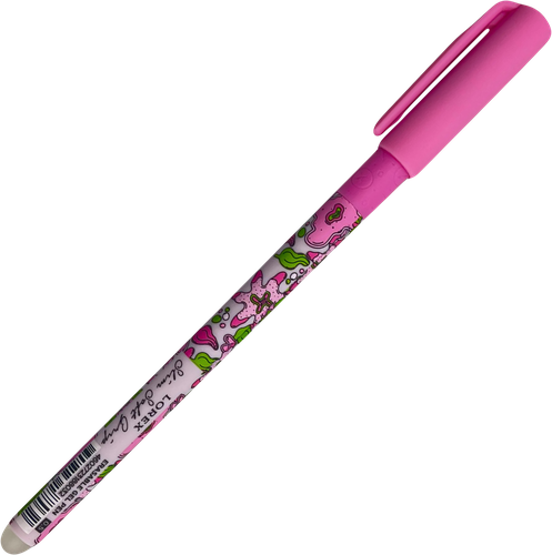 Ручка гелевая LOREX Wavy Floral Slim Soft Grip стираемая, 0,5мм, синий, фотография