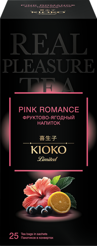 Напиток чайный КИОКО Limited Pink Romance, каркаде с ягодами и фруктами, 25пак, фотография