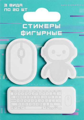 Набор стикеров Кибер 2.0 фигурные, Арт. HGLSTKRP60, 3х20шт, детальное фото