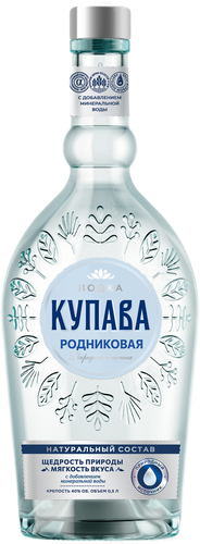 Водка КУПАВА Родниковая 40%, 0.5л