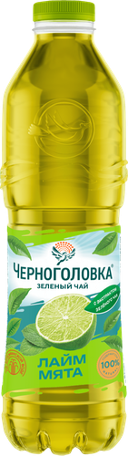 Напиток ЧЕРНОГОЛОВКА Айс Ти Зеленый чай, мята-лайм негазированный, 1л, крупный план