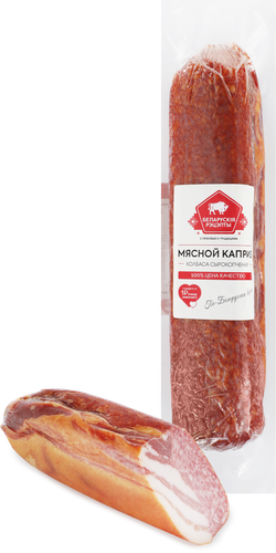 Колбаса сырокопченая БЕЛАРУСКIЯ РЭЦЭПТЫ Мясной каприз, весовая, изображение