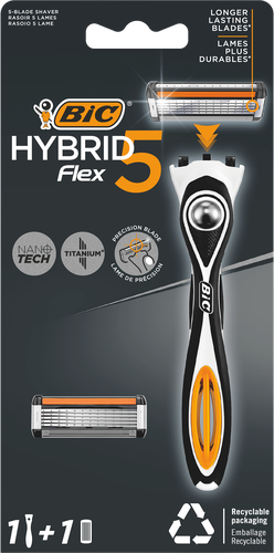 Бритва мужская BIC Hybrid 5 Flex, 1 ручка+1 сменная кассета, изображение