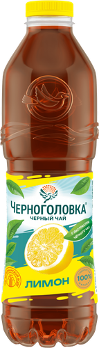 Напиток ЧЕРНОГОЛОВКА Айс Ти Черный чай, лимон негазированный, 1л, крупный план