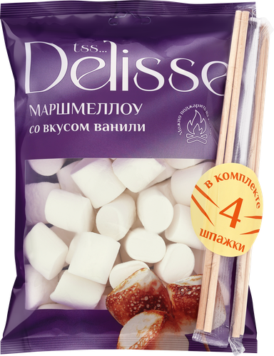 Зефир жевательный DELISSE Маршмеллоу со вкусом ванили, 200г, детальное фото
