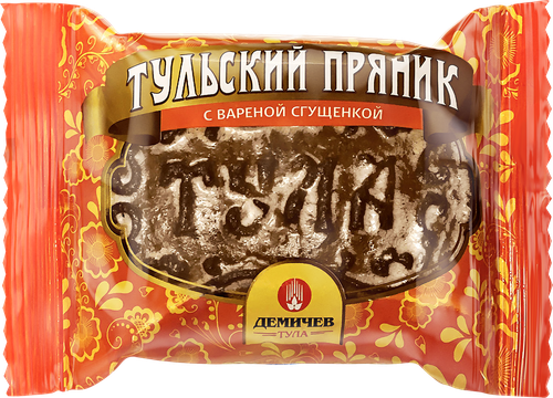 Пряники ДЕМИЧЕВ Тульские с начинкой вареная сгущенка, 130г, крупный план
