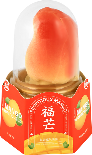 Мороженое HONGQI Fumang, молочное со вкусом манго 1,97%, без змж, эскимо, 75г, крупный план