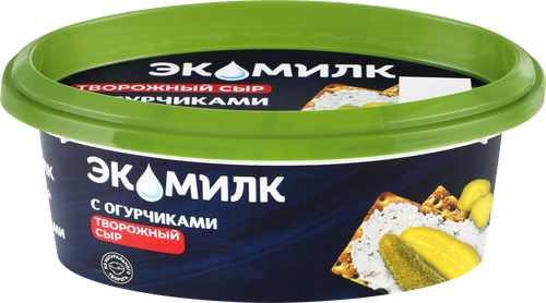 Сыр творожный ЭКОМИЛК с огурчиками не менее 60%, без змж, 120г, картинка
