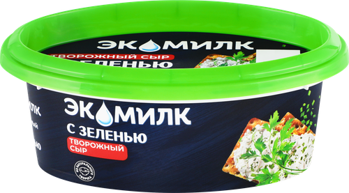 Сыр творожный ЭКОМИЛК с зеленью не менее 60%, без змж, 120г, фото