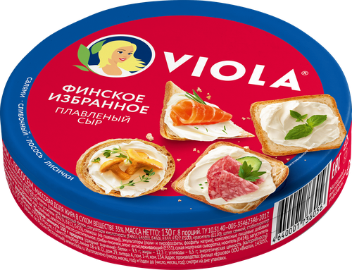 Сыр плавленый VIOLA Ассорти Финское избранное 35%, без змж, 130г, крупный план