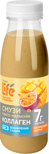 Смузи ЛЕНТА LIFE с коллагеном, Манго-маракуйя, 250мл, детальное фото