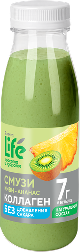 Смузи ЛЕНТА LIFE с коллагеном, Киви-ананас, 250мл, детальное фото