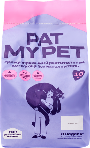 Наполнитель для кошачьего туалета PAT MY PET Тофу зеленый чай, 10л, 4400г, картинка