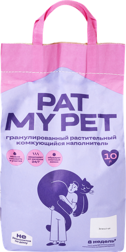 Наполнитель для кошачьего туалета PAT MY PET Тофу зеленый чай, 10л, 4400г, фото