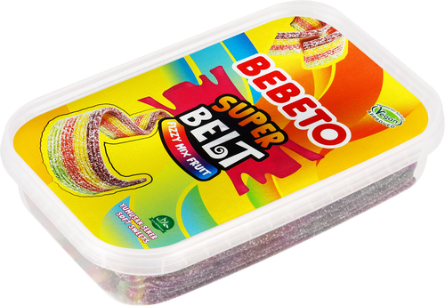 Мармелад жевательный BEBETO Super belt fizzy mix fruit со вкусом тутти-фрутти, 400г, детальное фото