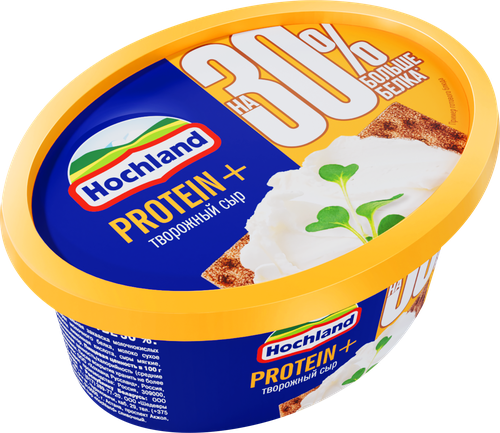 Сыр творожный HOCHLAND Protein+ Cливочный 50%, без змж, 140г, детальное фото