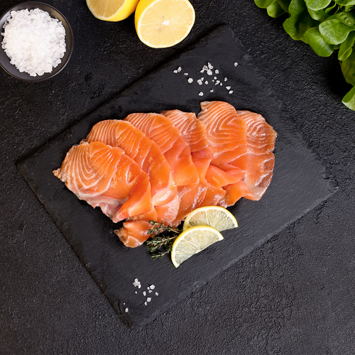 Лосось Атлантический слабосоленый филе (нарезка) ЛЕНТА FRESH, весовой, изображение