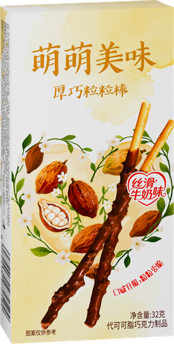 Палочки бисквитные MENGMENG в шоколадной глазури со вкусом какао, 32г, вид