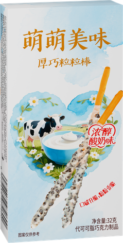 Палочки бисквитные MENGMENG в шоколадной глазури со сливочным вкусом, 32г, изображение