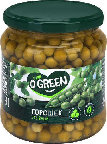Горошек зеленый O'GREEN, 475г, изображение