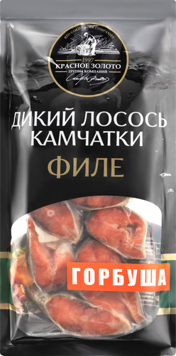 Горбуша замороженная ДИКИЙ ЛОСОСЬ КАМЧАТКИ стейк на коже, 500г, фотография