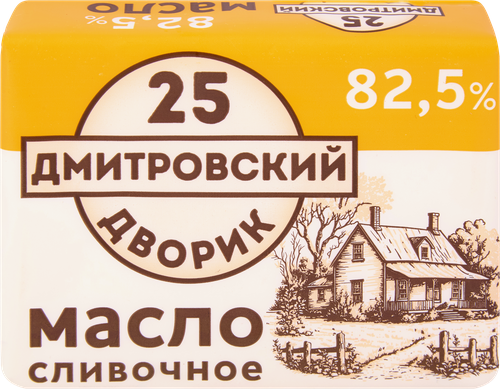 Масло сладкосливочное ДМИТРОВСКИЙ ДВОРИК 82,5%, без змж, 180г, крупный план