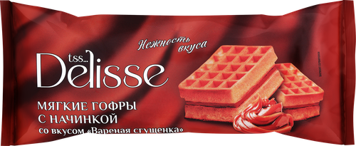 Вафли мягкие DELISSE с начинкой со вкусом вареная сгущенка, 108г, изображение
