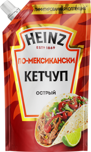 Кетчуп HEINZ По-Мексикански, острый, 320г, крупный план