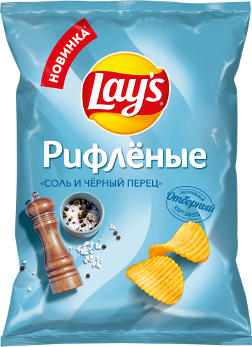 Чипсы картофельные LAY'S Соль и черный перец, рифленые, 70г, детальное фото