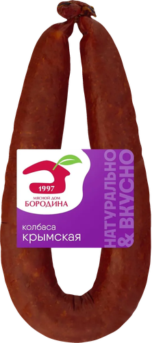 Колбаса полукопченая МД БОРОДИНА Крымская, категория В, 350г, фото