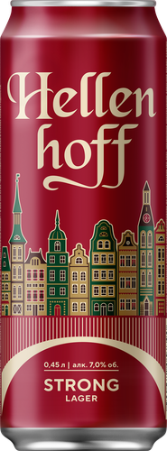 Пиво светлое HELLENHOFF EXC Strong Lager пастеризованное 7%, 0.45л, картинка