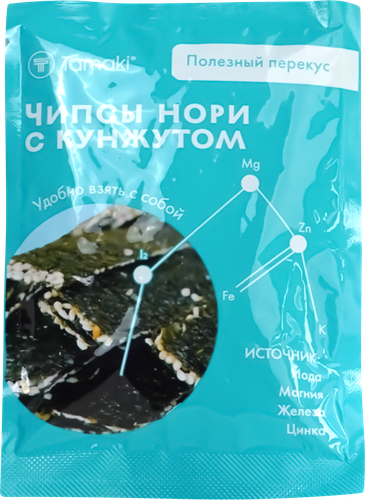 Чипсы из морских водорослей TAMAKI Нори, с кунжутом, 15г, детальное фото