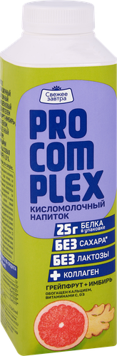 Напиток кисломолочный СВЕЖЕЕ ЗАВТРА Pro-Complex Грейпфрут-имбирь, безлактозный 1%, без змж, 500г, фотография