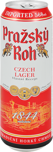 Напиток пивной светлый PRAZSKY ROH фильтрованный пастеризованный 4,8%, 0.568л, детальное фото